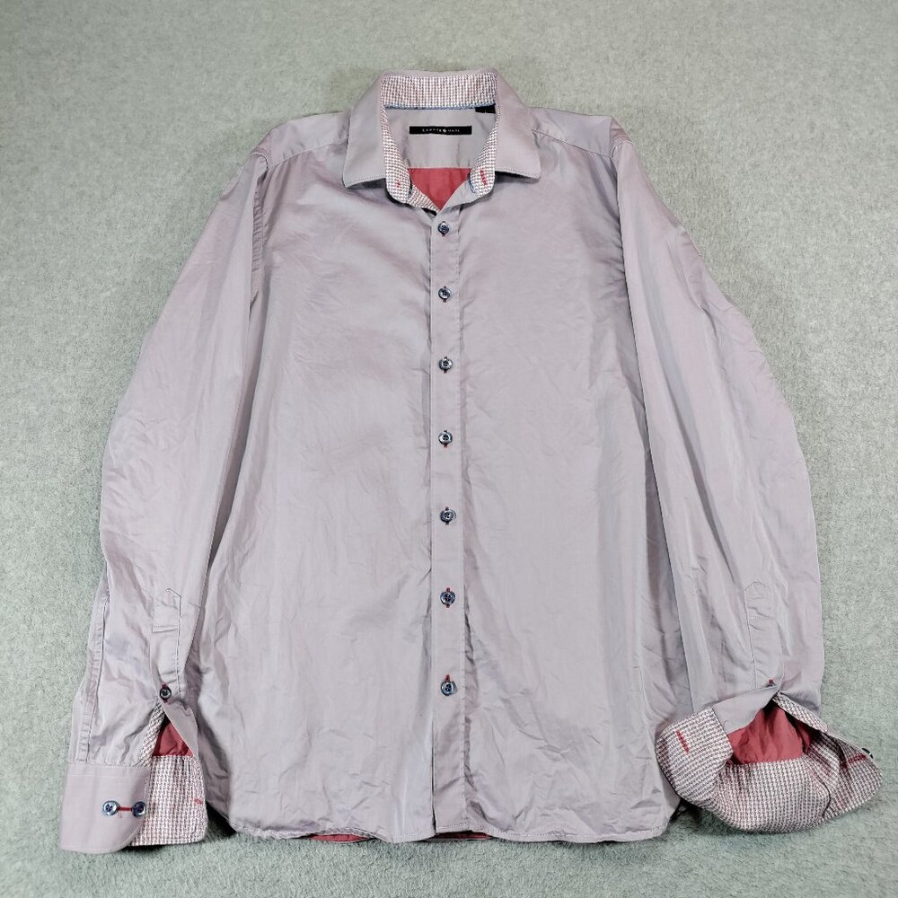 Hammer Made Slim Fit Dress Shirt Mens M Light Purple Cotton Button Front L/S